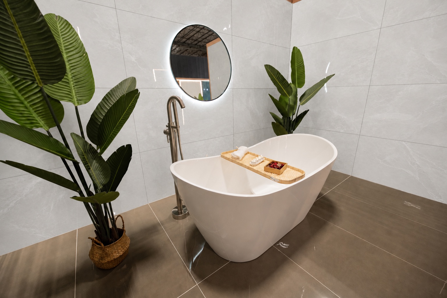 Bathroom visualized with Armani Bianco wall tile